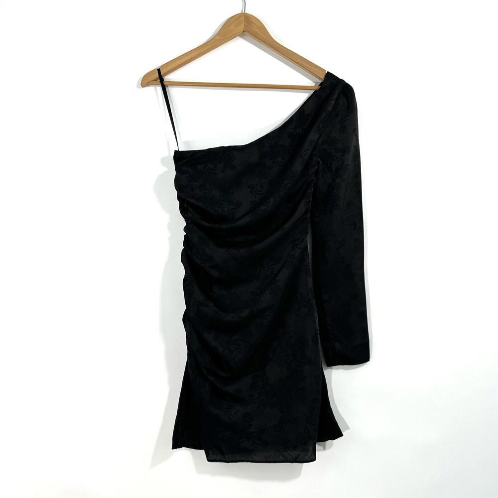 Revolve Privacy Please Womens Size XS Black Floral Kerry One Shoulder Mini Dress - Picture 8 of 9
